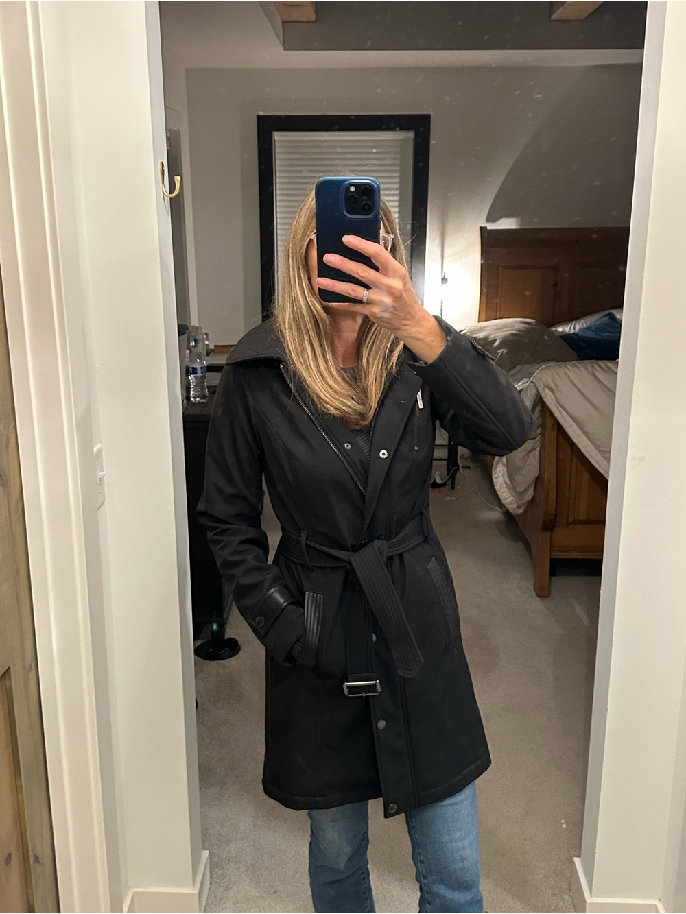 Michael Kors Women’s Black Trench Coat with Belt Sz S